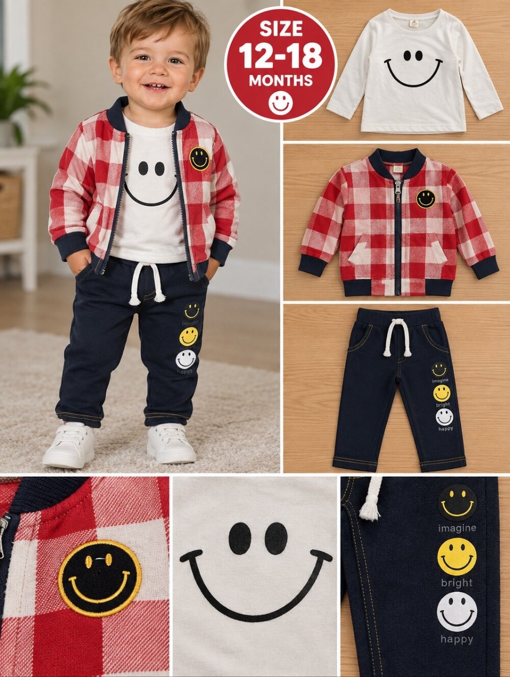 New patpat infant boy 12-18m smile outfit #34